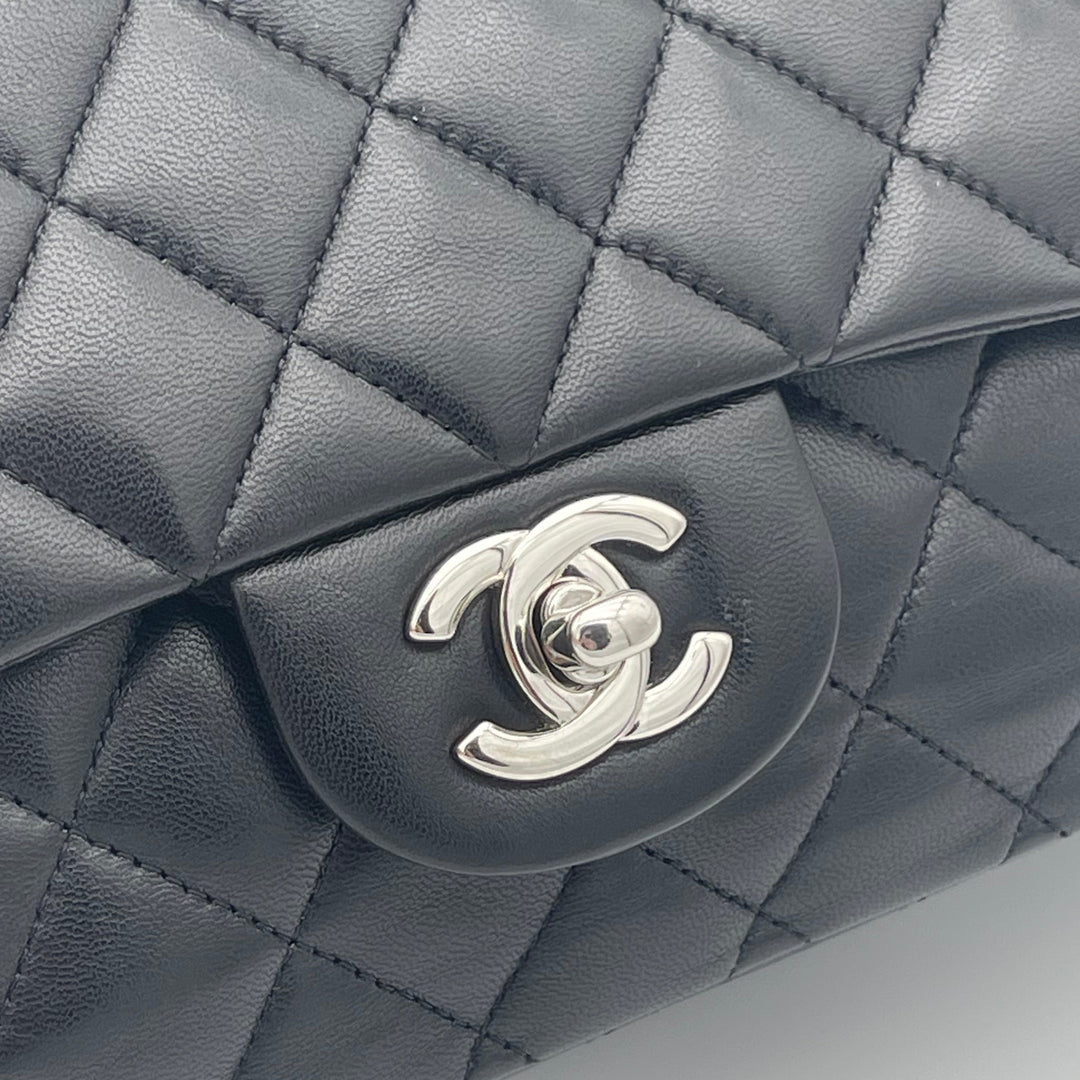 Chanel Tasche Timeless 11.12 Nappa Leder Schwarz Hardware Silber