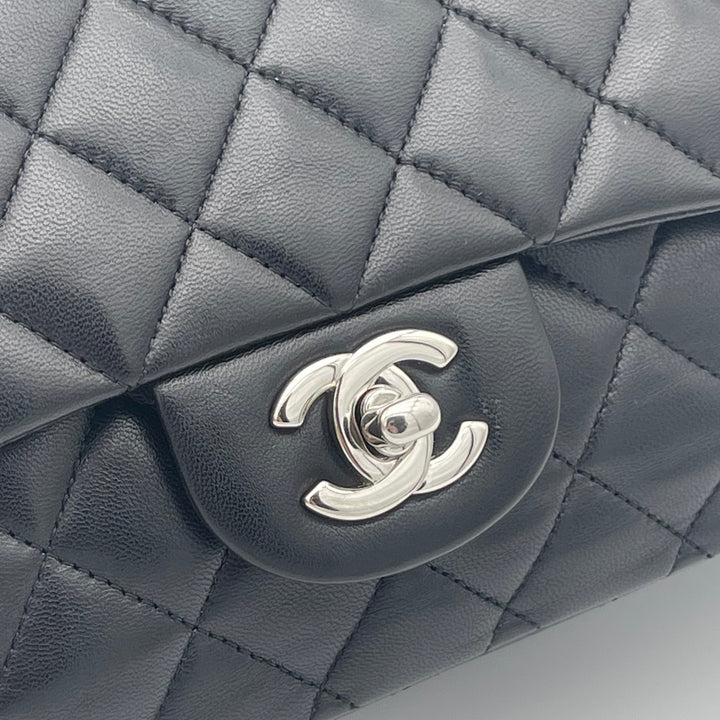 Chanel Tasche Timeless 11.12 Nappa Leder Schwarz Hardware Silber