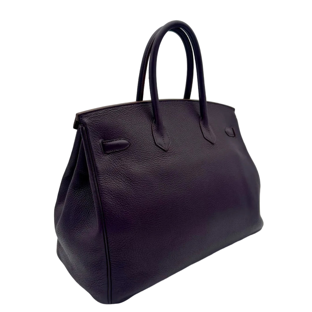 Hermes Tasche Birkin 35 Togo Leder Raisin Hardware  Palladium