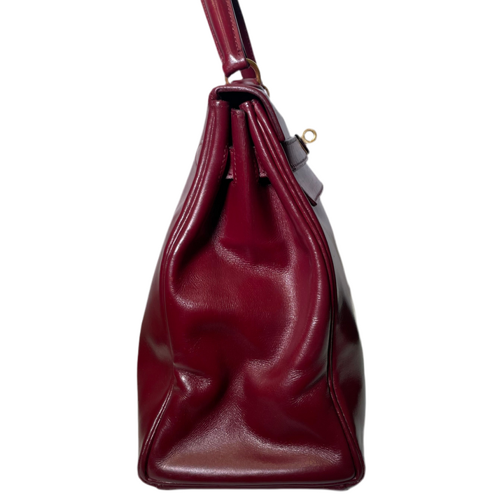 Hermes Kelly 32 Retourne Box Leder H Rouge Hardware Gold