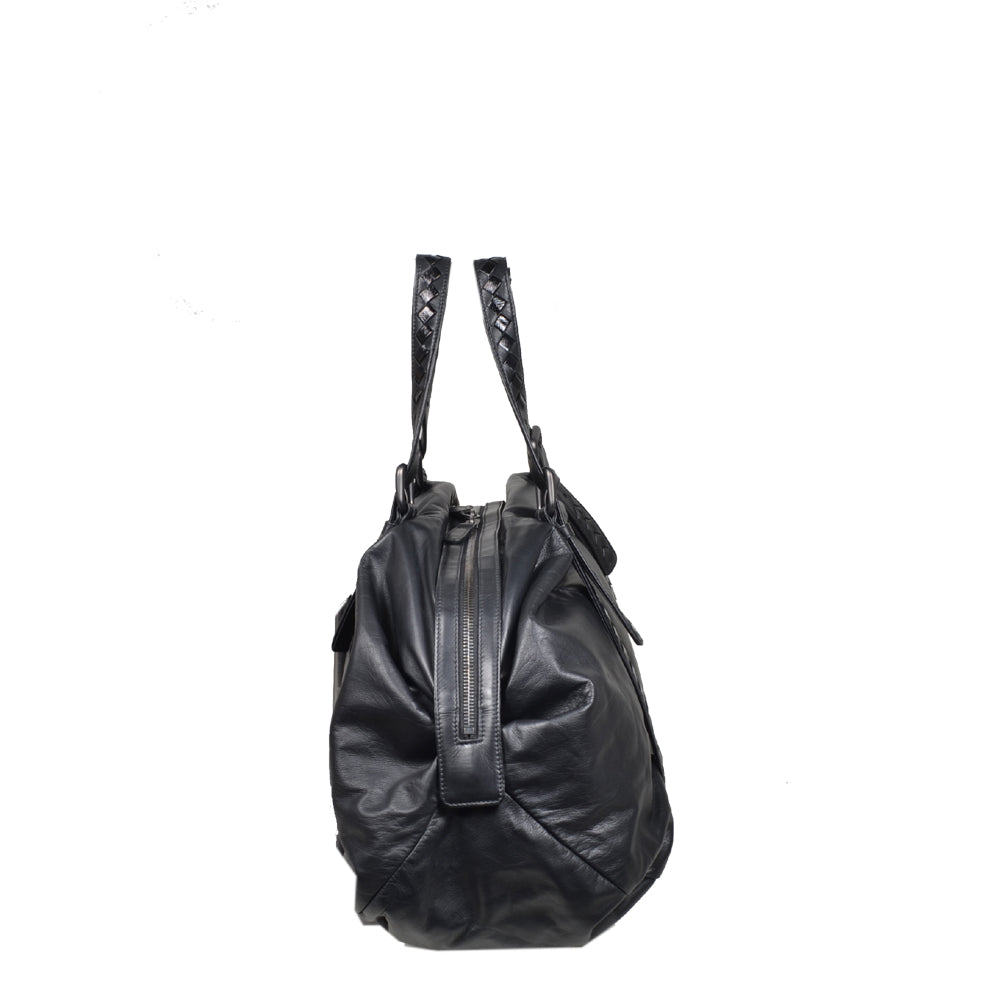 Bottega Veneta Leder Schwarz Hardware Eloxiert mit Studs