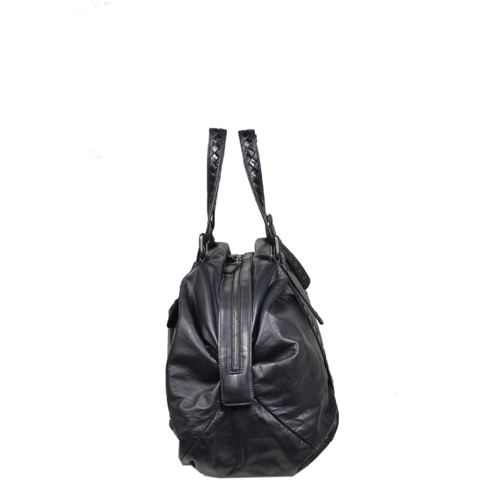 Bottega Veneta Leder Schwarz Hardware Eloxiert mit Studs