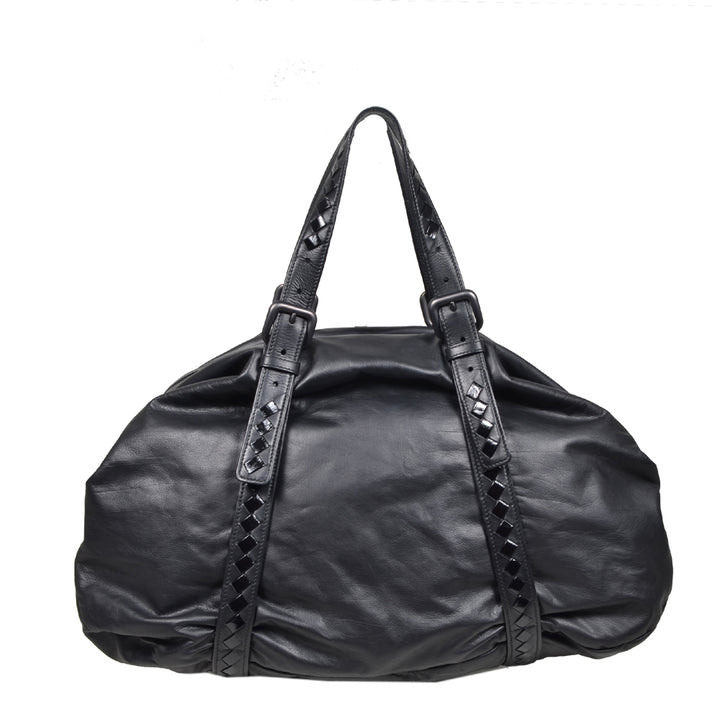 Bottega Veneta Leder Schwarz Hardware Eloxiert mit Studs