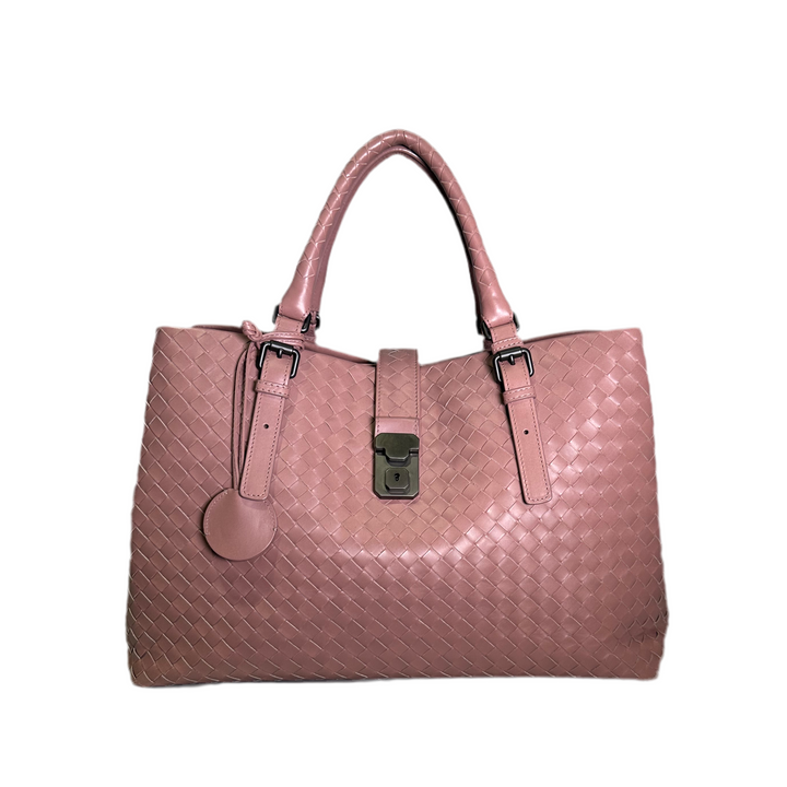 Bottega Veneta Tasche Roma Groß Leder Intrecciato Flieder Hardware Eloxiert ewa lagan secondhand frankfurt