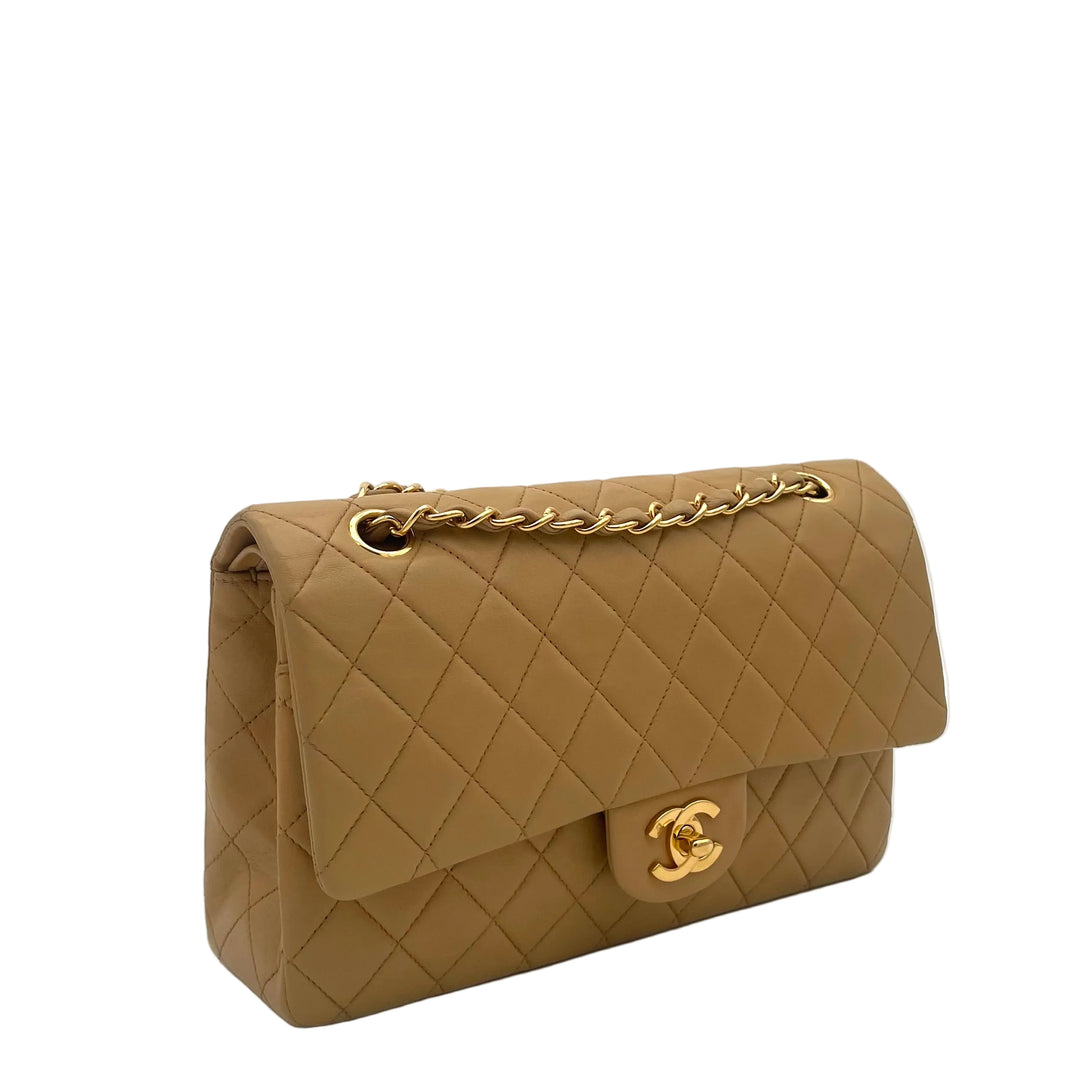 Chanel Tasche Timeless 11.12 Nappa Leder Beige Hardware Gold
