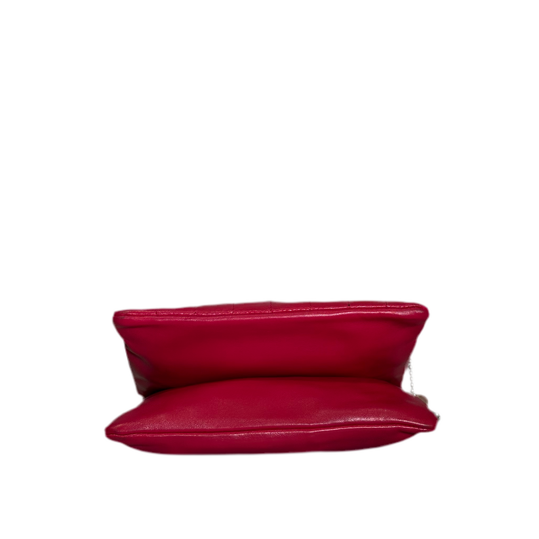 Chanel Tasche Vintage Nappaleder Pink mit Schmuck Glasperlen Hardware Silber