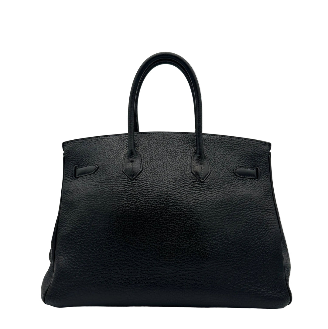 Hermes Bikin 35 Retourne Clemence Leder Schwarz Hardware Palladium