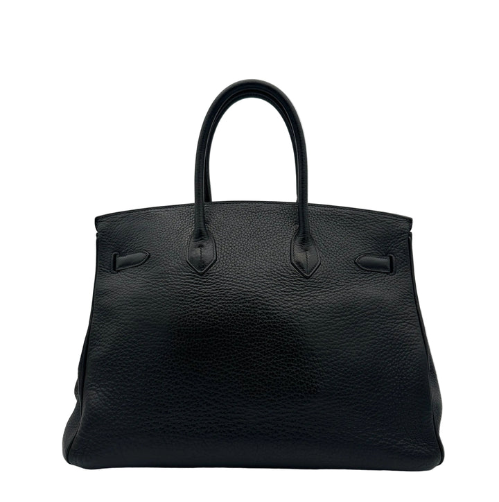 Hermes Bikin 35 Retourne Clemence Leder Schwarz Hardware Palladium