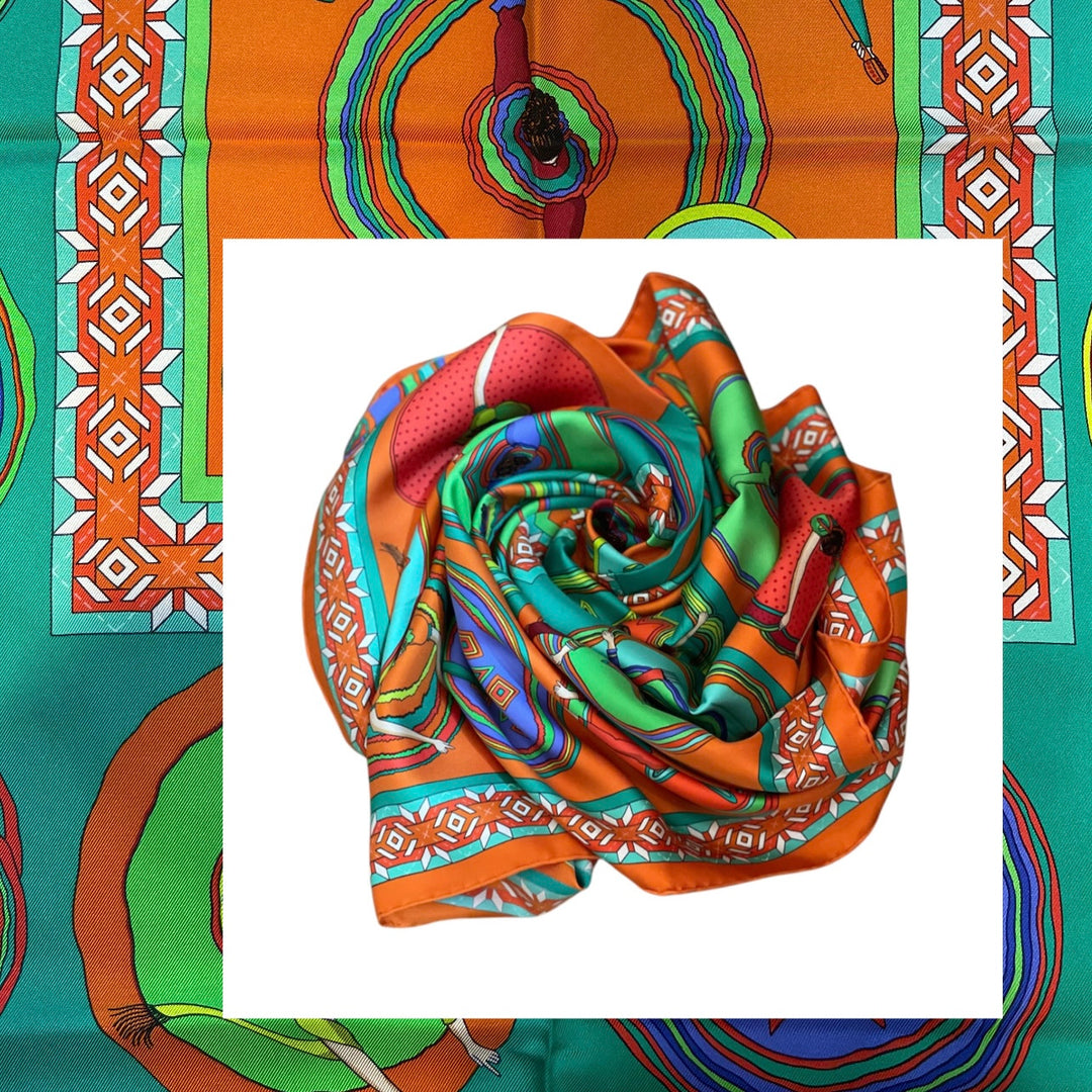Hermes Carre Belles du Mexique  Orange  Seide 90 x 90 cm
