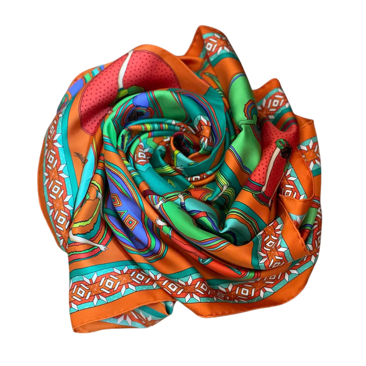 Hermes Carre Belles du Mexique  Orange  Seide 90 x 90 cm