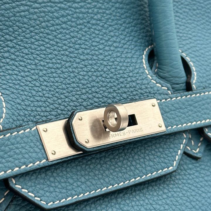 Hermes Birkin 35 Blue Jeans Togo Leder Hardware Brass Palladium