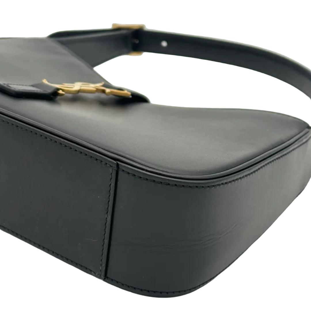 Saint Laurent Tasche Hobo Go Le 5 a 7 Leder Schwarz Hardware Gold
