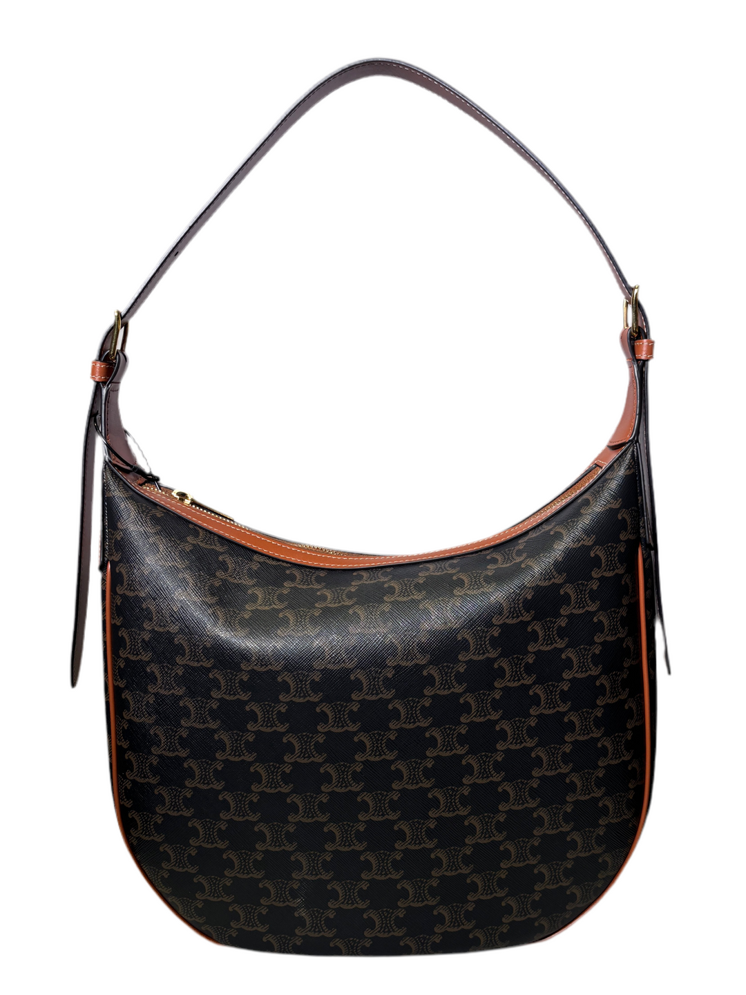 Celine Hobo Tasche Heloise Medium Triomphe Canvas Monogram Braun mit Leder