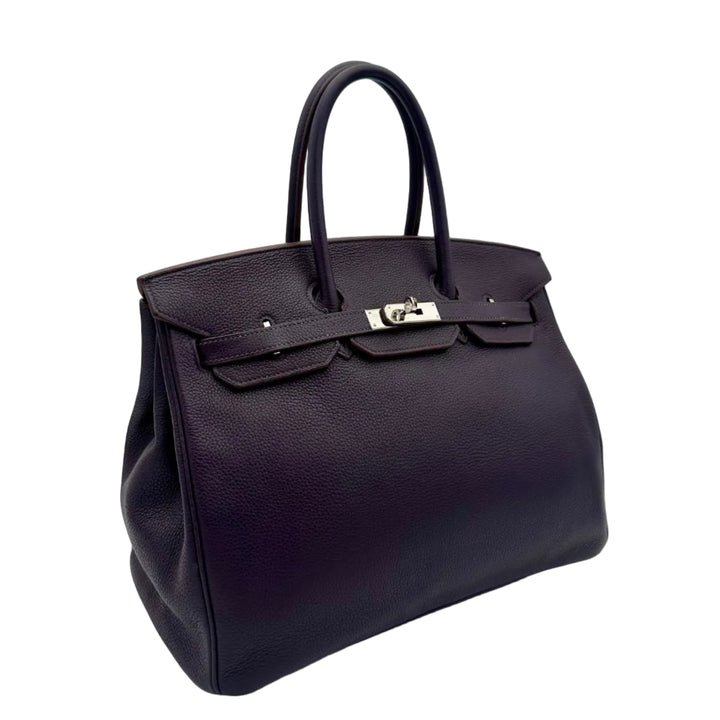 Hermes Tasche Birkin 35 Togo Leder Raisin Hardware  Palladium