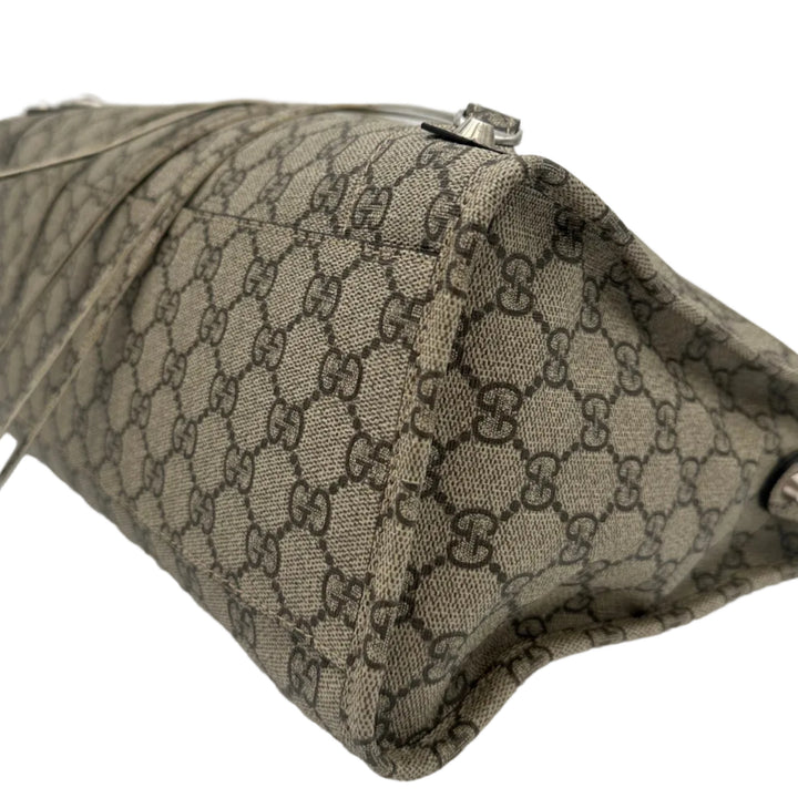 Balenciaga X Gucci City Tasche GG Monogram Beige Hardware Silber mit Schultergurt und Spiegel