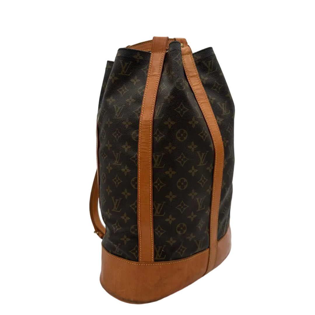 Louis Vuitton Tasche Randonnee Bucket Sling Bag GM Canvas Monogram Braun Vintage