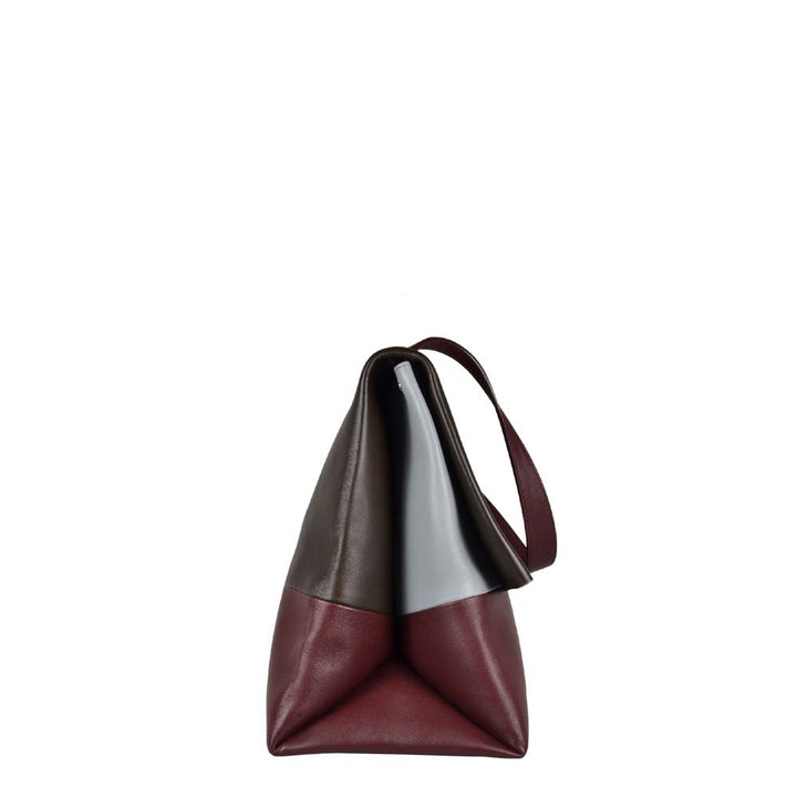 Celine All Soft Tasche Tri Color dunkelrot hellblau olive-braun