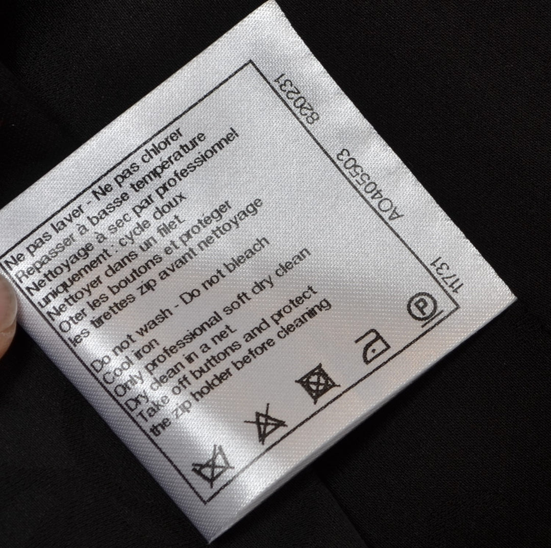 Chanel Coat Mantel White Blue Cotton Nylon Wool Size 48