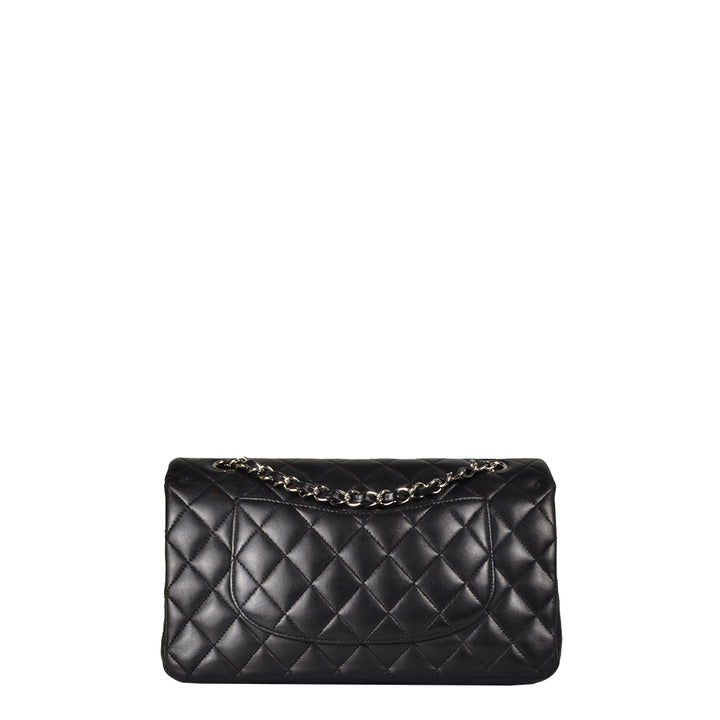Chanel Timeless Double Flap Leder Schwarz Hardware Silber