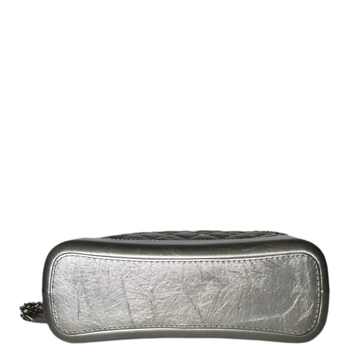 Chanel Tasche Gabrielle Vintage  Nappa Leder Silber Hardware Silber Gold Boden ewa lagan secondhand frankfurt