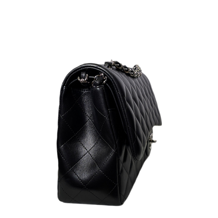 Chanel Timeless Jumbo Nappa Leder Schwarz Hardware Silber ewa lagan secondhand frankfurt