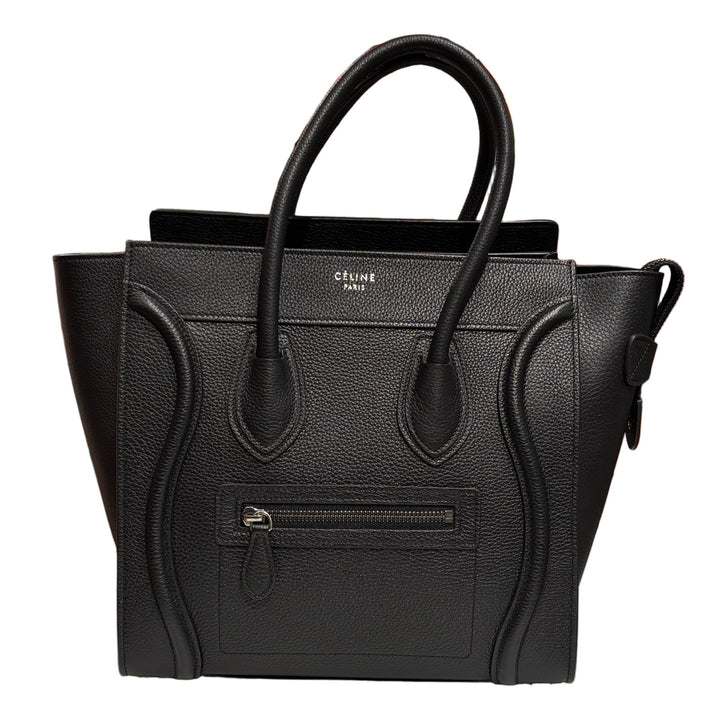 Celine Tasche Luggage Micro schwarz Leder Silber HW