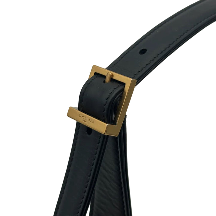 Saint Laurent Tasche Hobo Go Le 5 a 7 Leder Schwarz Hardware Gold