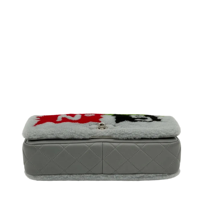 Chanel Tasche Patchwork No.5 Comic Sherling Single Flap Leder Lammfell Hardware Silber