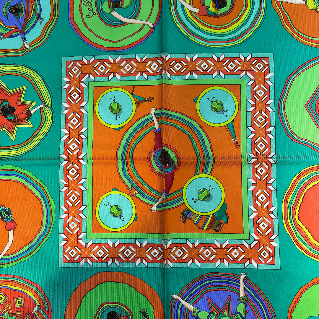 Hermes Carre Belles du Mexique  Orange  Seide 90 x 90 cm