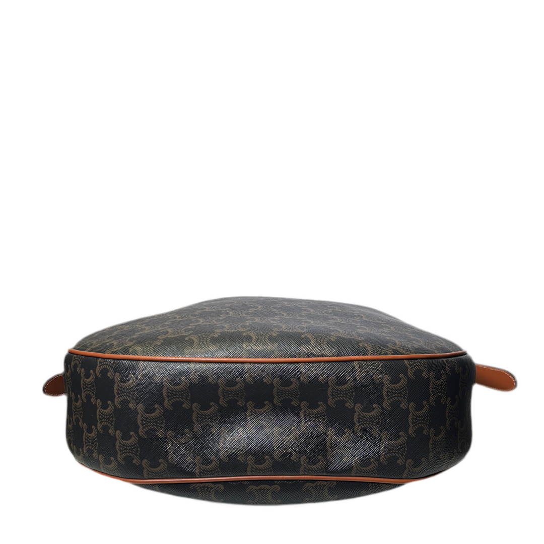 Celine Hobo Tasche Heloise Medium Triomphe Canvas Monogram Braun mit Leder