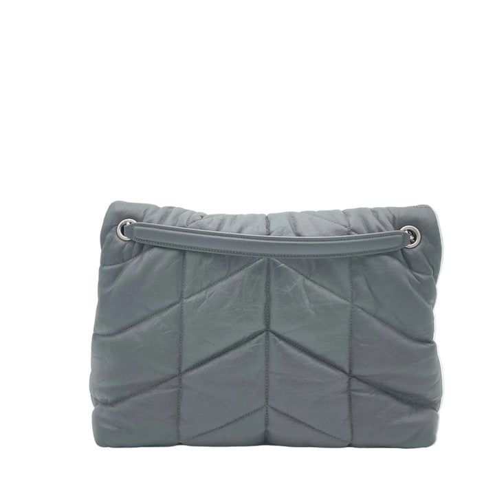 Yves Saint Laurent Tasche Loulou Puffer Medium Leder grau HW silber matt