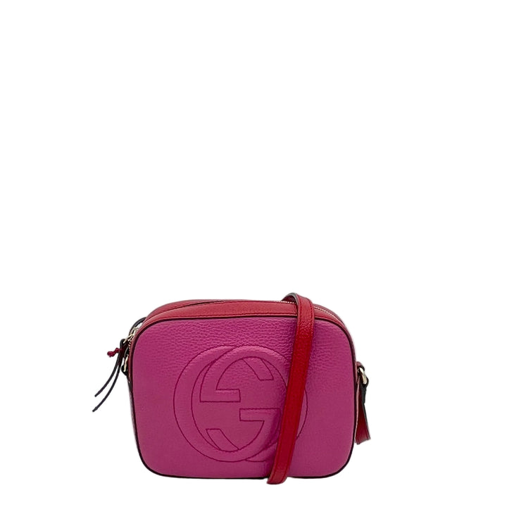 Gucci Tasche Soho Disco Bag Leder Pink Rot Hardware Silber