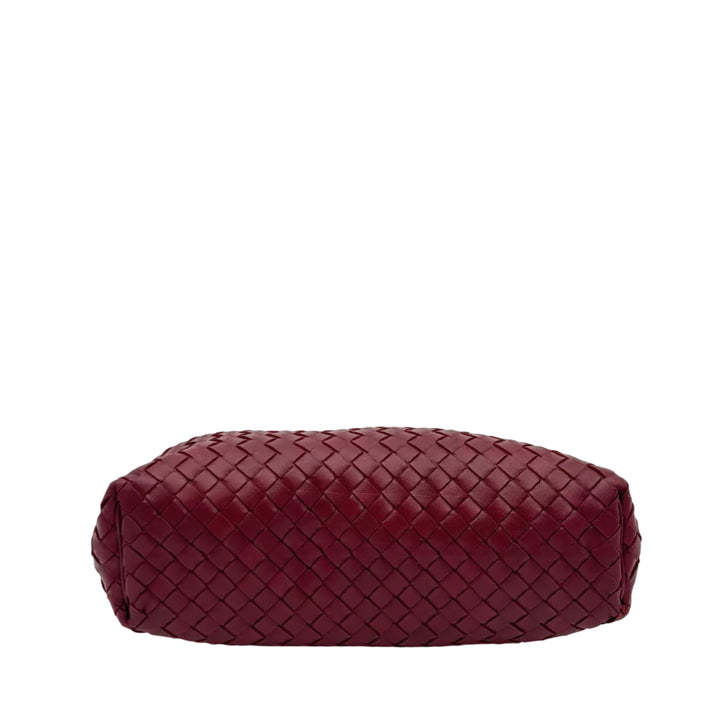Bottega Veneta Clutch Lauren 1980 Intrecciato Leder Dunkelrot mit Spiegel