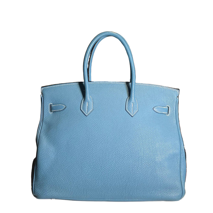 Hermes Birkin 35 Leder Togo Bleu Jeans Hardware Palladium
