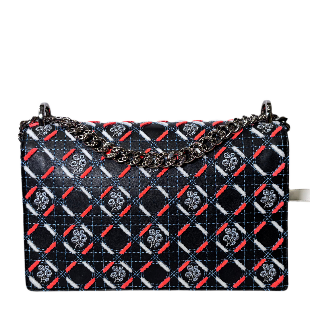 Christian Dior Tasche Diorama Medium Flap Bag rosa blau weiß Hardware Silber