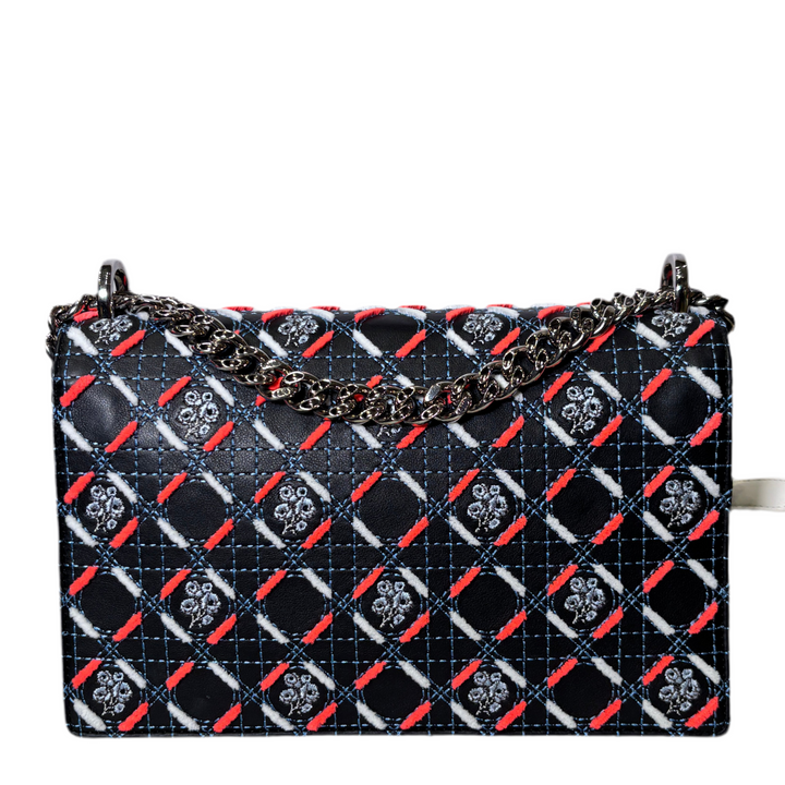 Christian Dior Tasche Diorama Medium Flap Bag rosa blau weiß Hardware Silber