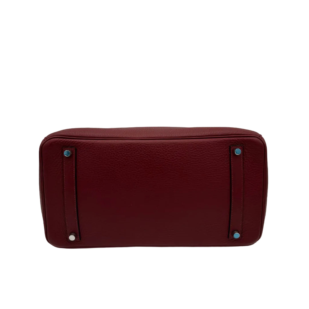 Hermes Tasche Birkin 35 Clemence Leder Rouge H Hardware Palladium