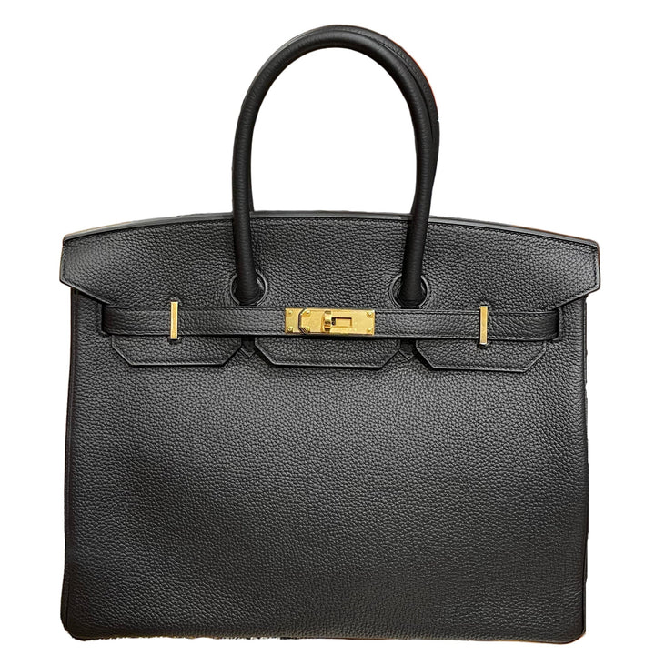Hermes Birkin 35 Togo Leder Schwarz Hardware Gold