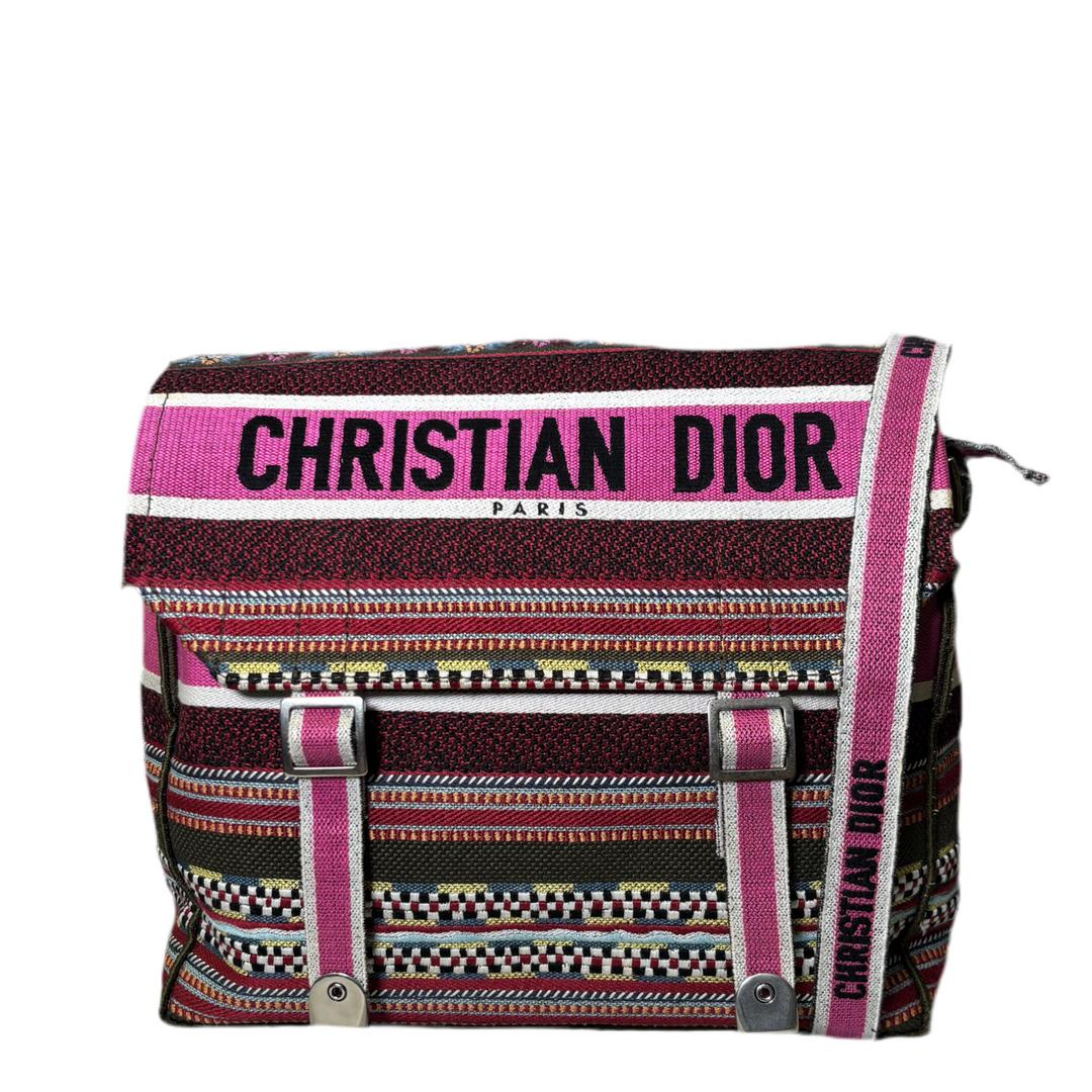 Dior Tasche Dior Camp Crossbody Canvas Multicolor Lila Grün Hardware  Eisgold ewa lagan secondhand frankfurt