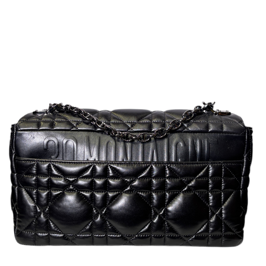 Christian Dior Tasche Caro Bag Leder Schwarz Hardware Black Ultramatt