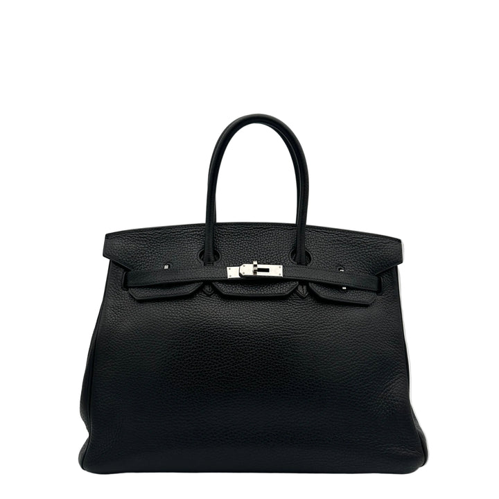 Hermes Bikin 35 Retourne Clemence Leder Schwarz Hardware Palladium