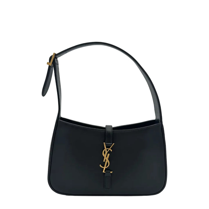 Saint Laurent Tasche Hobo Go Le 5 a 7 Leder Schwarz Hardware Gold