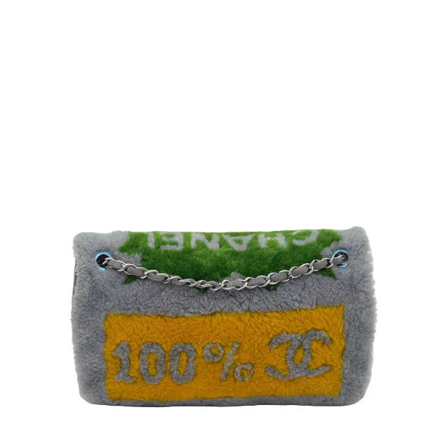 Chanel Tasche Patchwork No.5 Comic Sherling Single Flap Leder Lammfell Hardware Silber