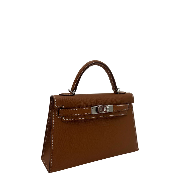 Hermes Mini Kelly 20 Epsom Gold Hardware Palladium