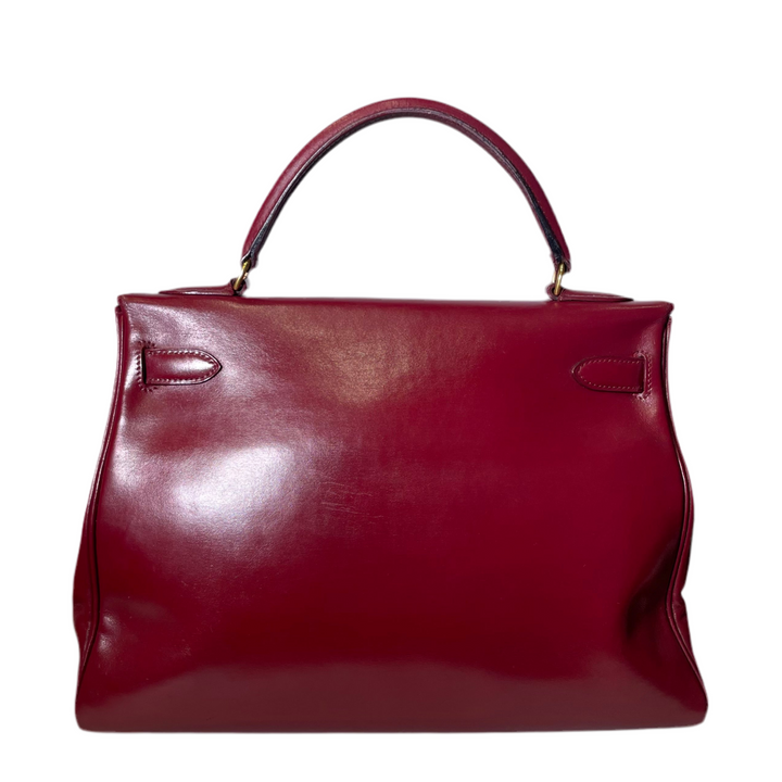 Hermes Kelly 32 Retourne Box Leder H Rouge Hardware Gold