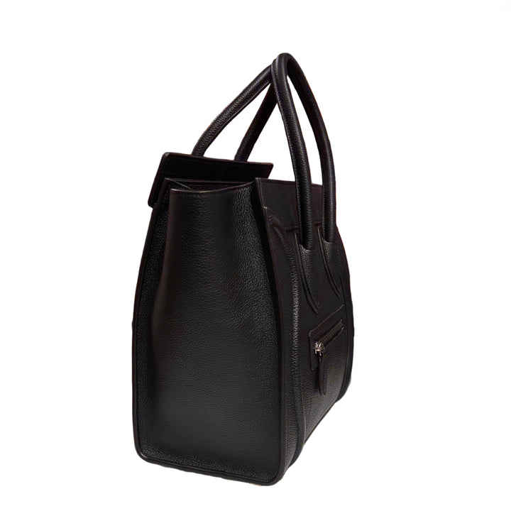 Celine Tasche Luggage Micro schwarz Leder Silber HW