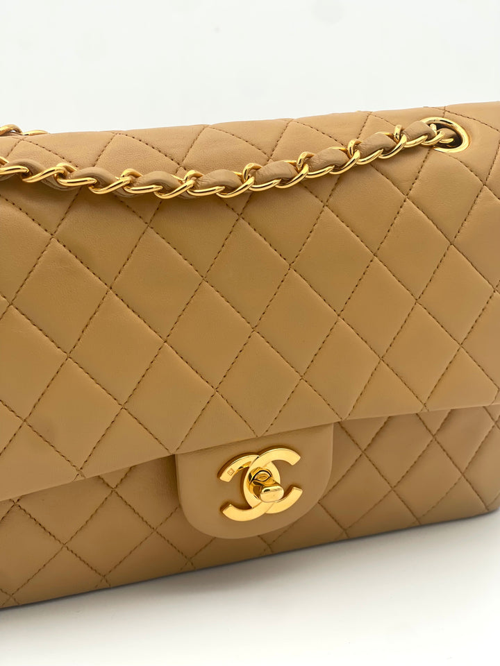 Chanel Tasche Timeless 11.12 Nappa Leder Beige Hardware Gold
