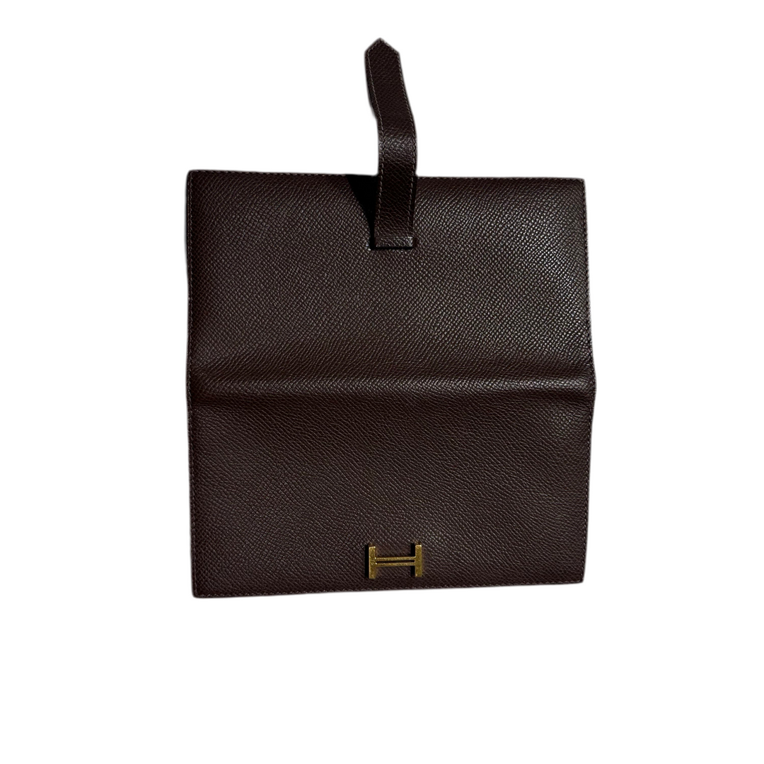 Hermes Geldbörse Bearn Epsom Braun Hardware Gold