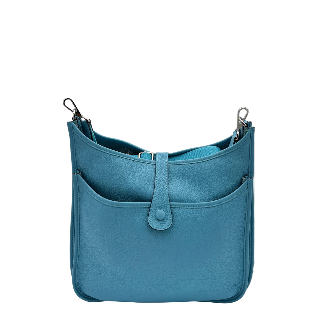 Hermes Evelyne 33 Clemence Leder Bleu du Nord Hardware Palladium