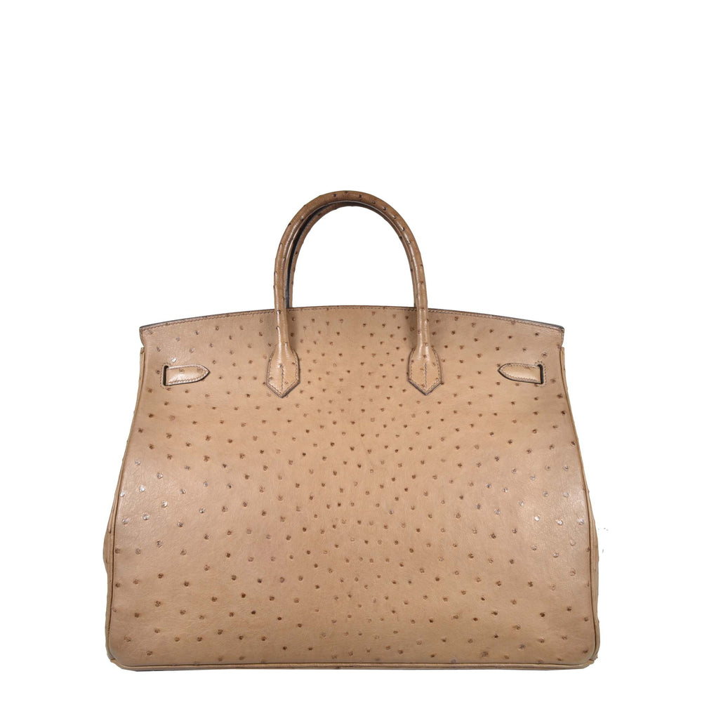 Hermes Birkin 35 Etoupe Ostrich Straußenleder Palladium